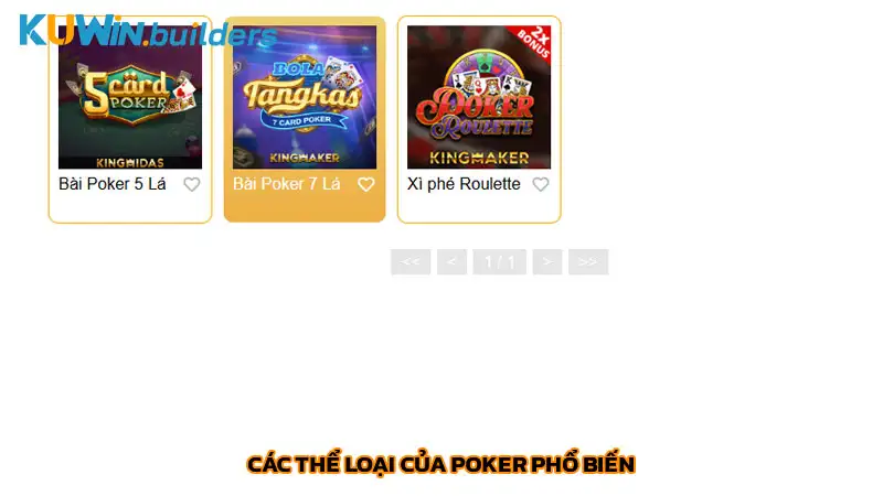 Các thể loại của poker phổ biến