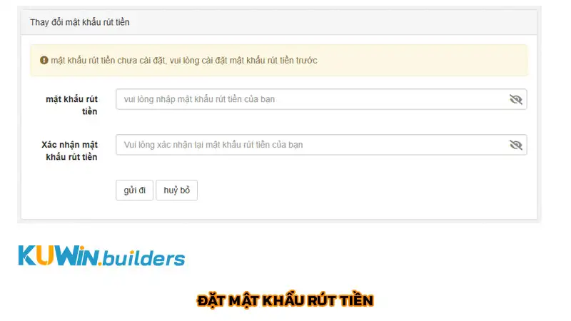 Đặt mật khẩu rút tiền