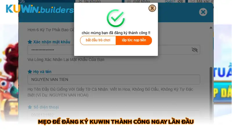 Mẹo để đăng ký Kuwin thành công ngay lần đầu